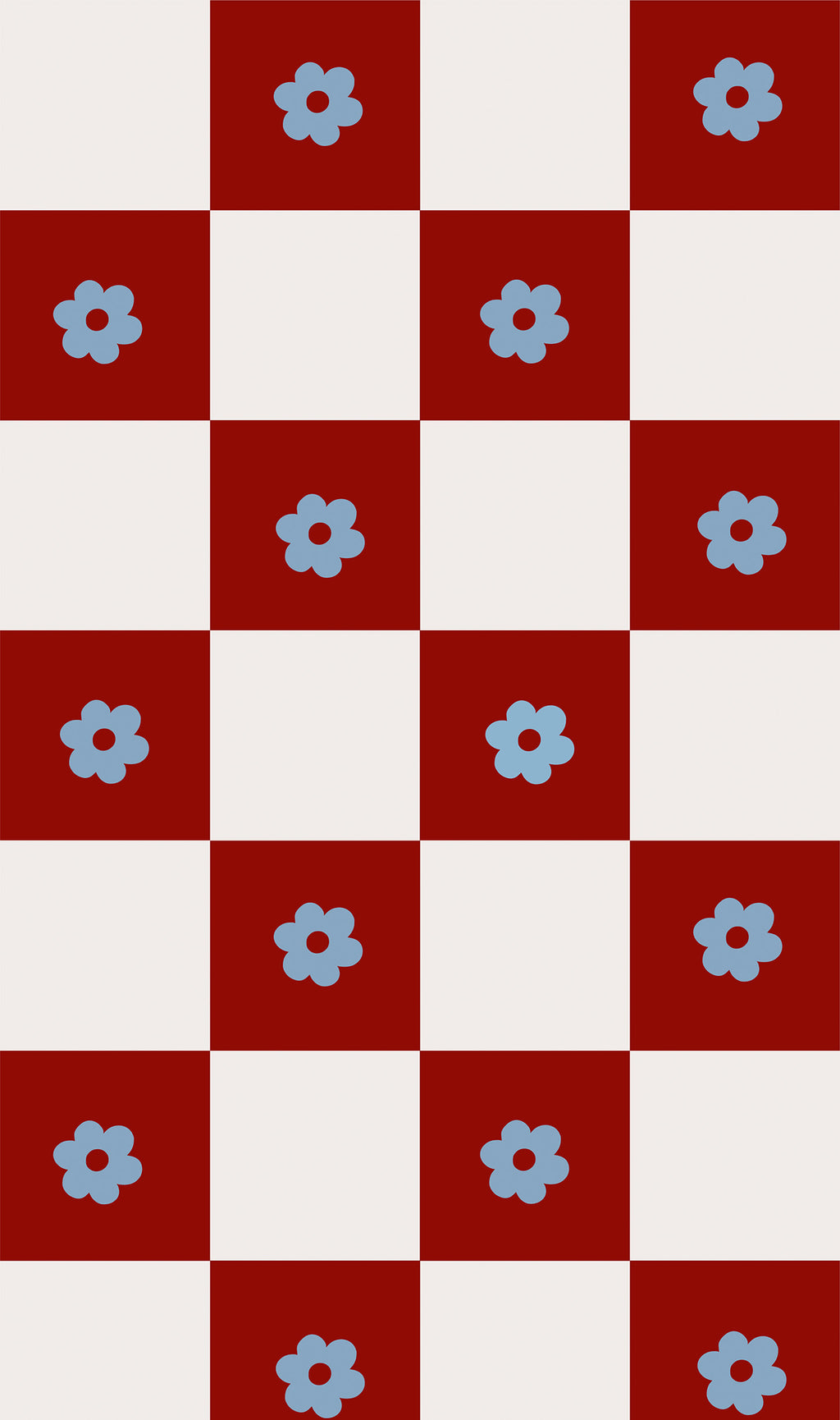 Checkered red and white wallpaper