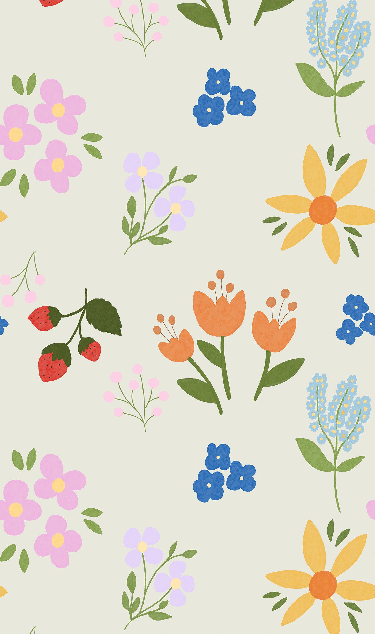 Colorful meadow green wallpaper