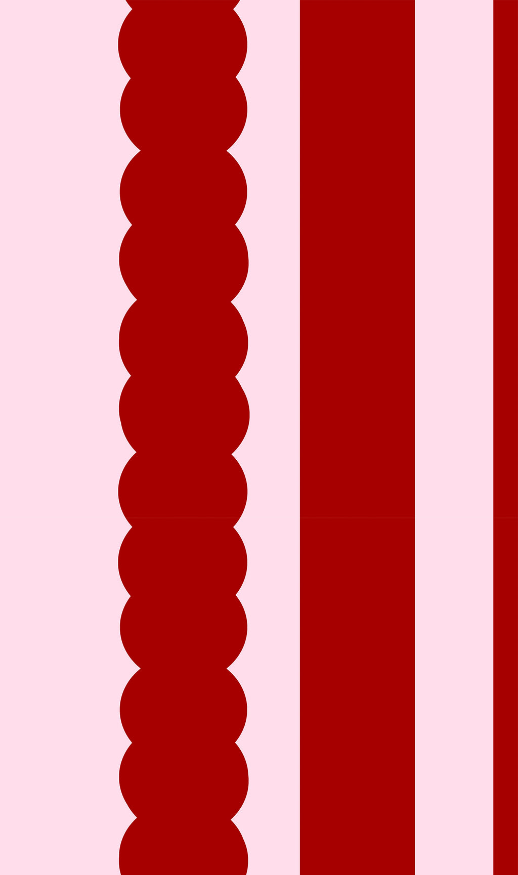 Sample red pink scallop stripes