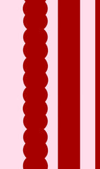 Sample red pink scallop stripes