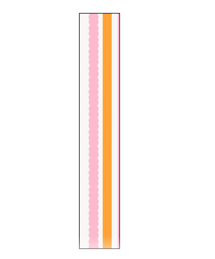 Pink and orange scallop stripes wallpaper