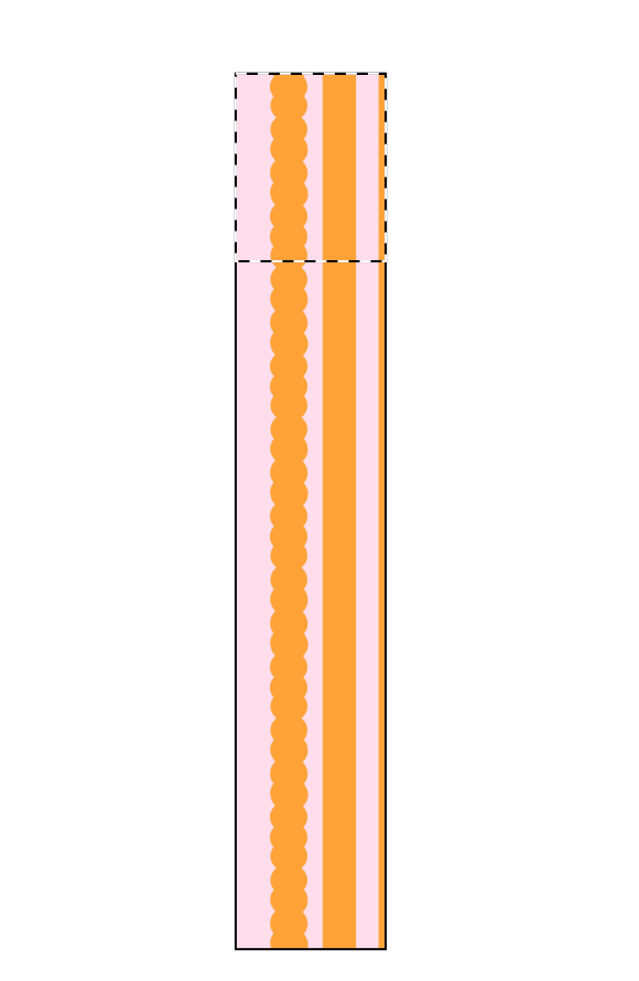 Sample orange scallop and pink background