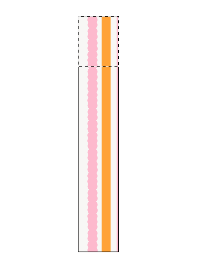 Sample orange scallop and pink stripes
