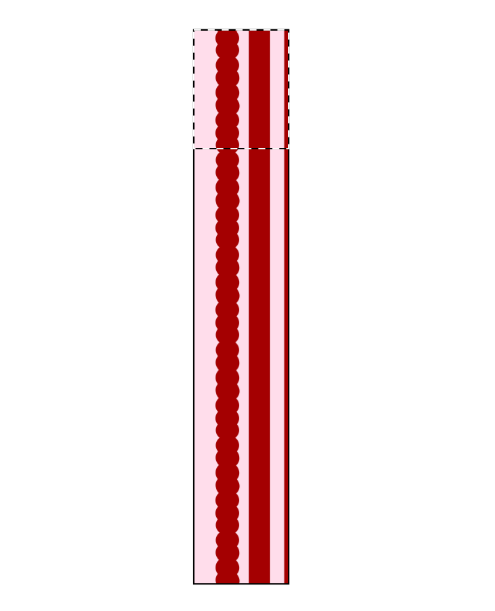 Sample red pink scallop stripes