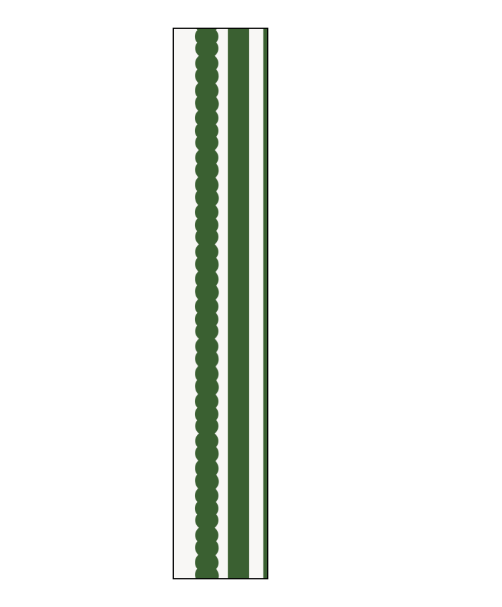 Green scallop stripes wallpaper