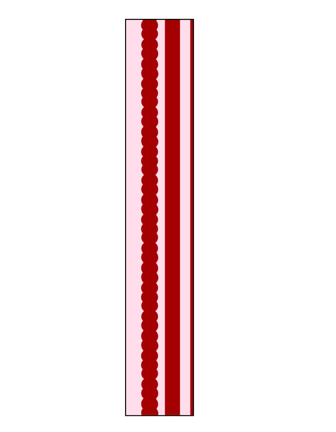 Red pink scallop stripes wallpaper