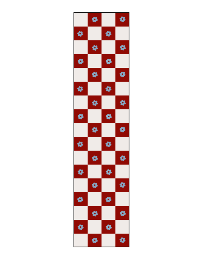 Checkered red and white wallpaper