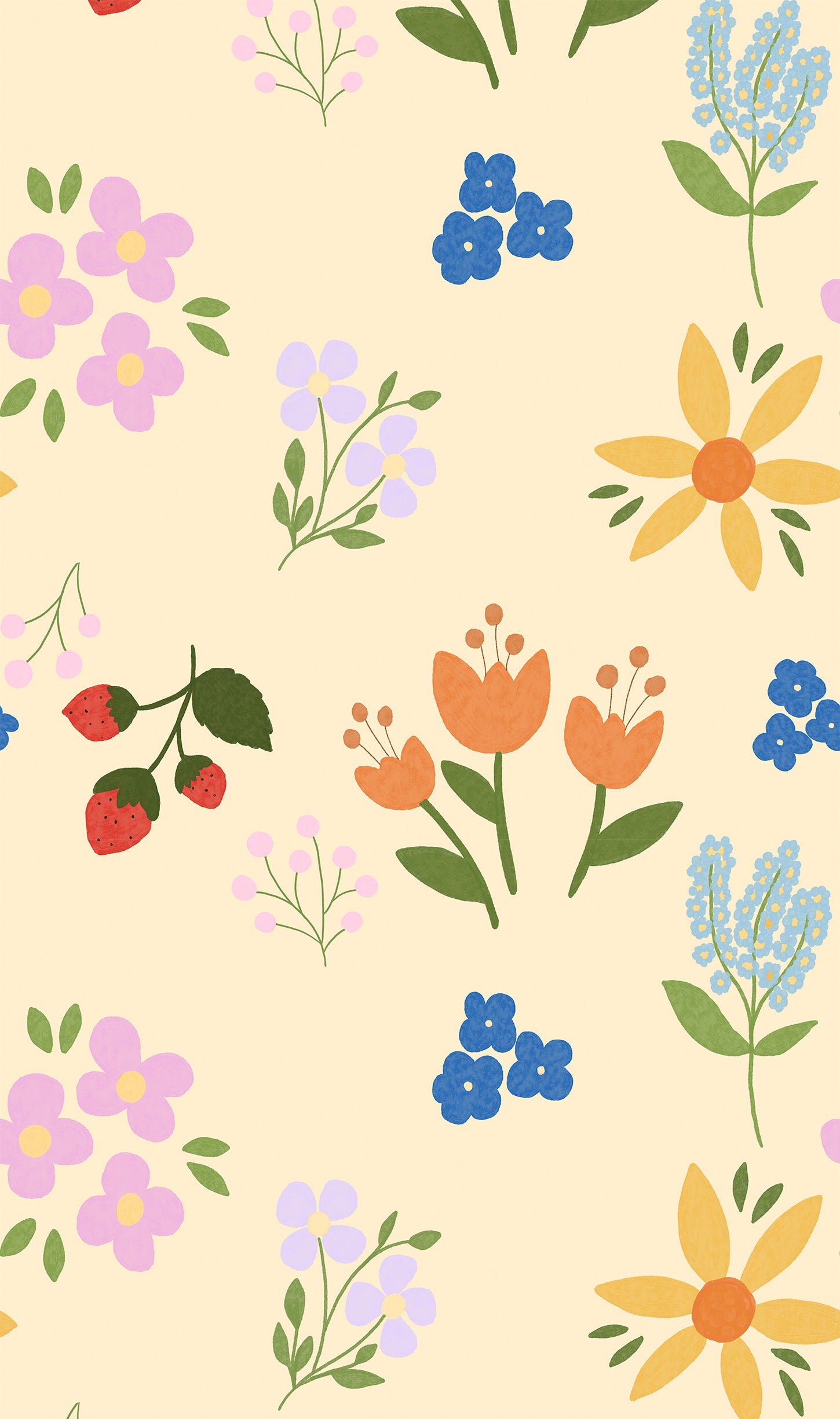Colorful meadow yellow wallpaper