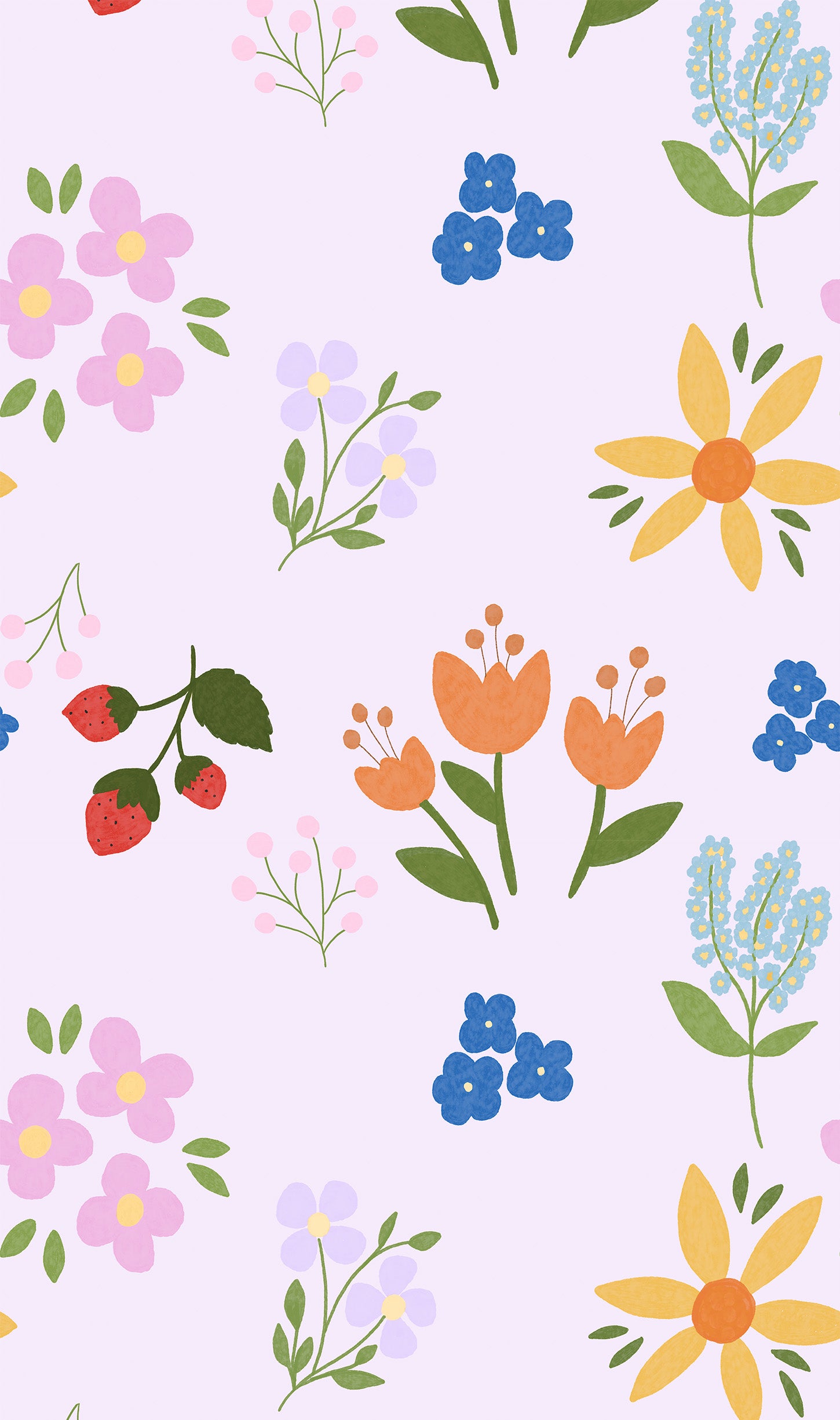 Colorful meadow purple wallpaper