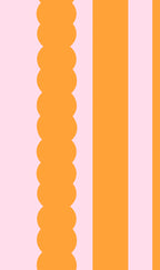 Sample orange scallop and pink background