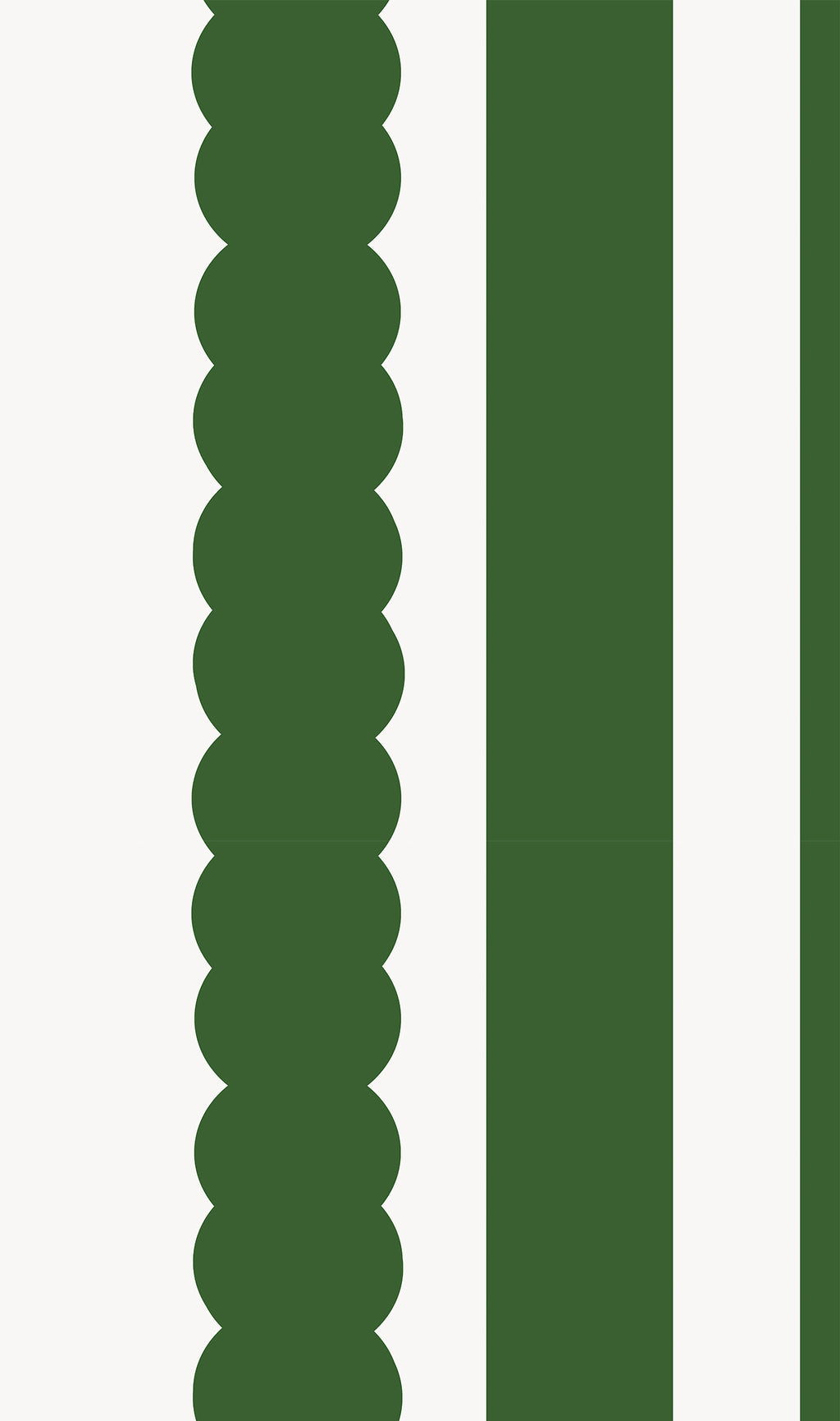 Green scallop stripes wallpaper