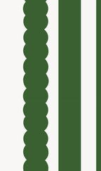 Green scallop stripes wallpaper