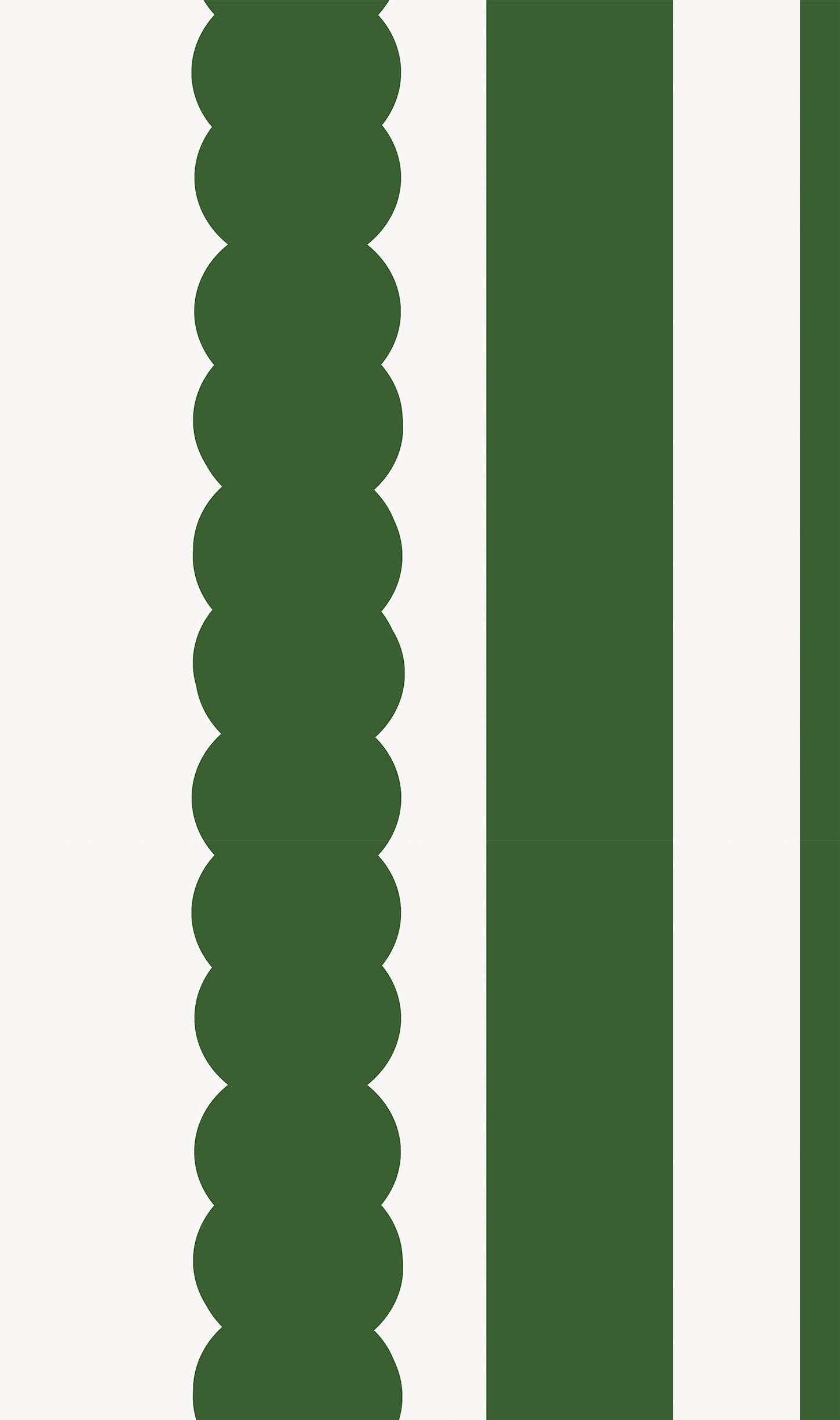 Green scallop stripes wallpaper