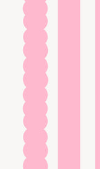 Pink scallop stripes wallpaper