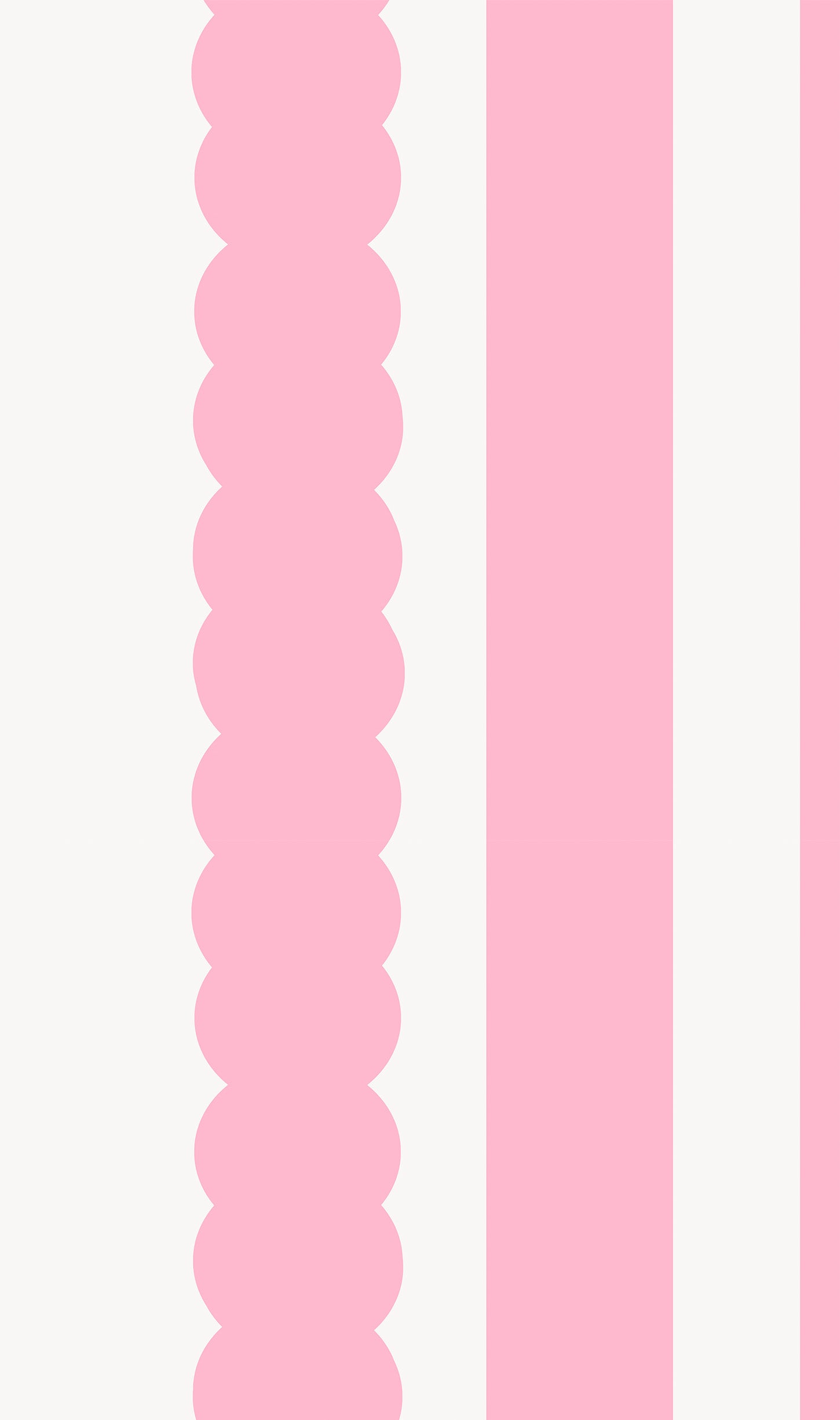Pink scallop stripes wallpaper