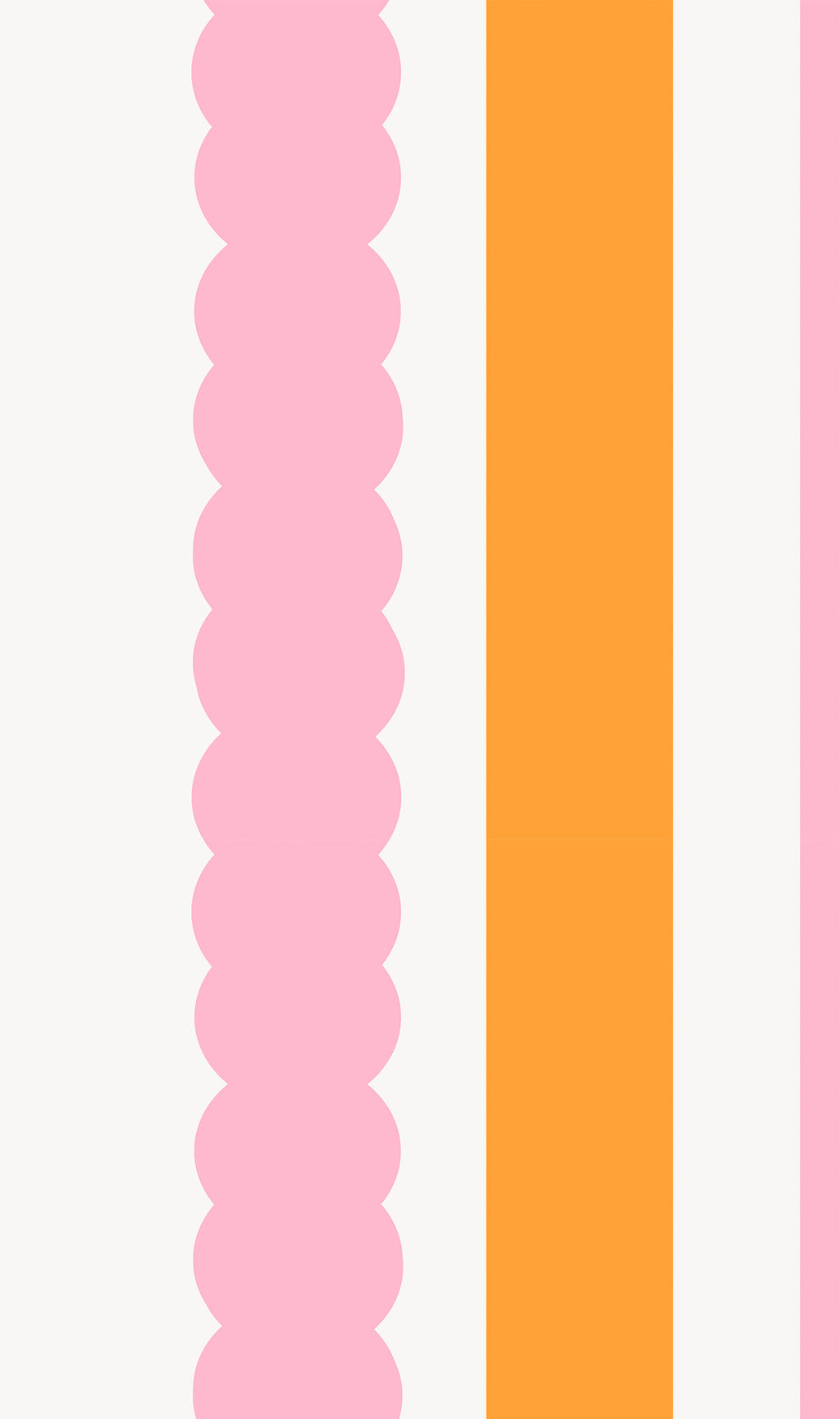 Pink and orange scallop stripes wallpaper