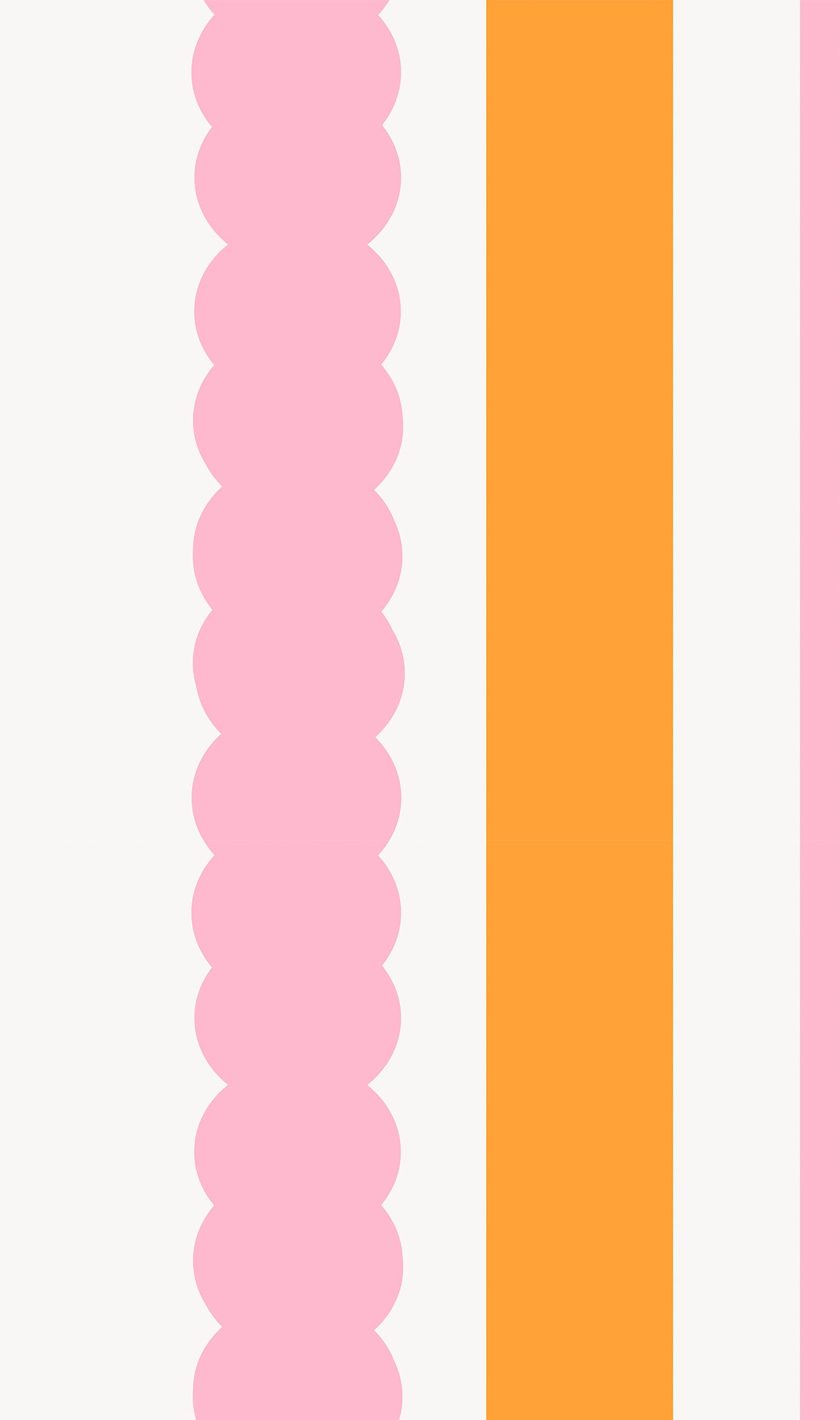 Pink and orange scallop stripes wallpaper